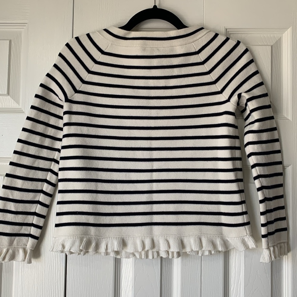 J. Crew Black and White Striped Cardigan - Picture 2 of 16